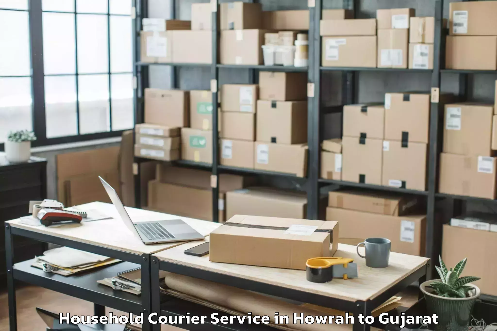 Book Howrah to Kodinar Household Courier Online